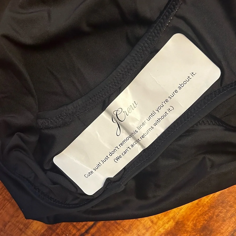 NWT J. Crew Ruched Sweetheart One-Piece Swimsuit Black Size 24 - Picture 9 of 10